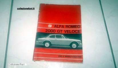 Libr. uso e manut. Alfa Romeo GT Veloce 2000